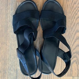 Impo Stretch Black Strapy Sandals